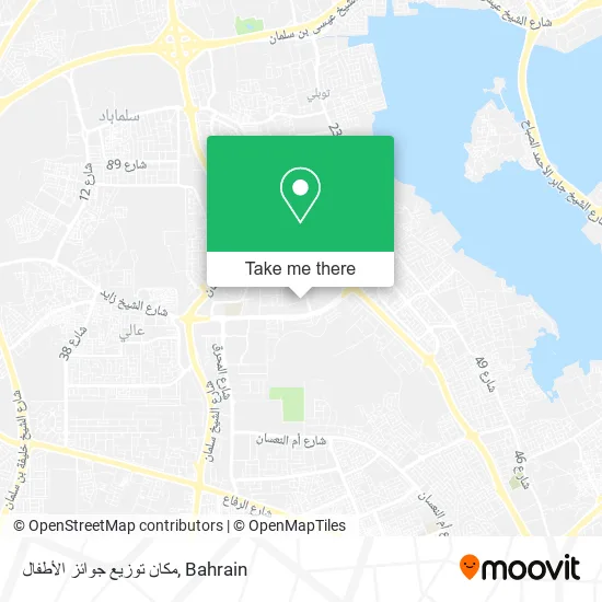 مكان توزيع جوائز الأطفال map