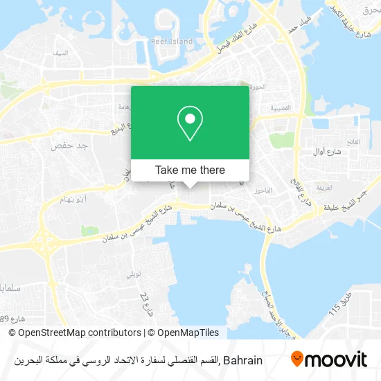 القسم القنصلي لسفارة الاتحاد الروسي في مملكة البحرين map