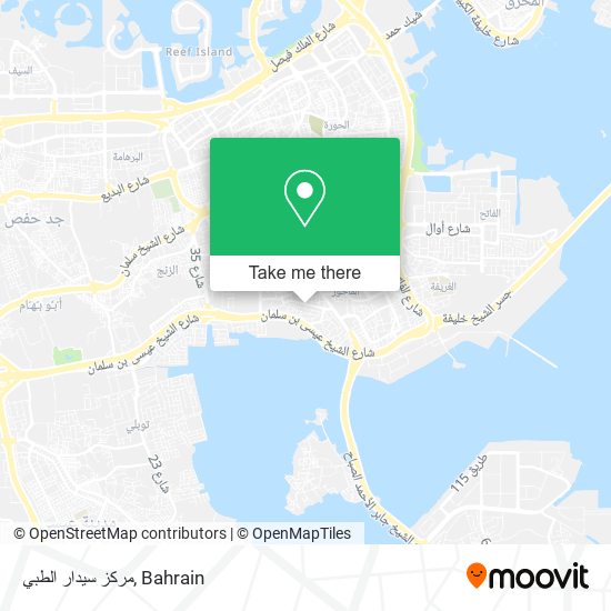 مركز سيدار الطبي map