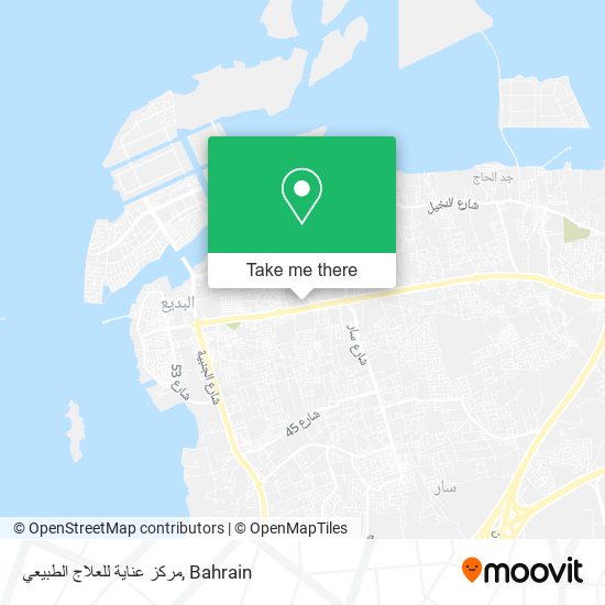مركز عناية للعلاج الطبيعي map