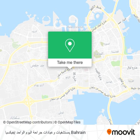 مستشفيات وعيادات جراحة اليوم الواحد إيفيكسيا map