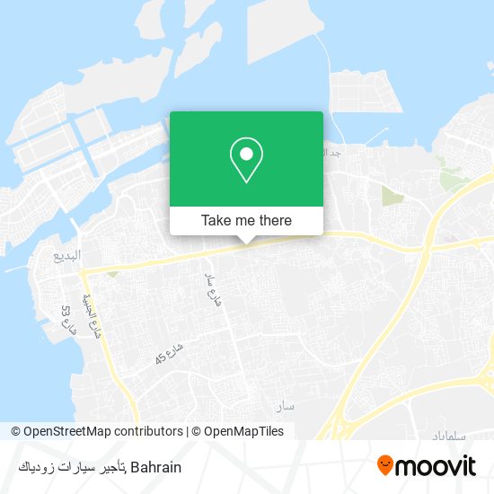 تأجير سيارات زودياك map