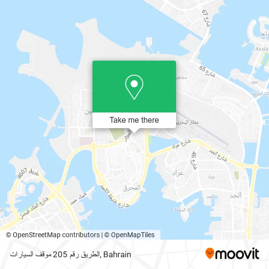 الطريق رقم 205 موقف السيارات map