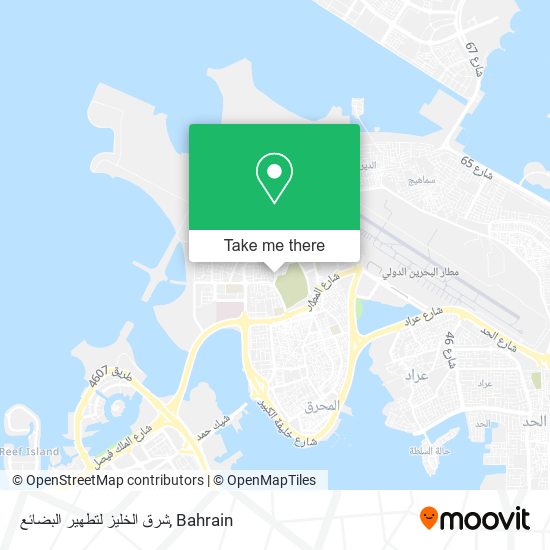شرق الخليز لتطهير البضائع map
