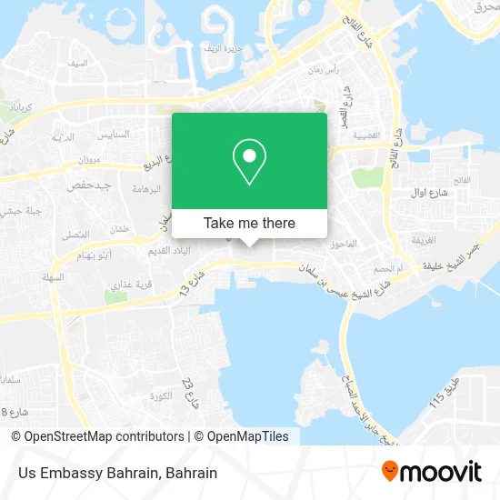 Us Embassy Bahrain map