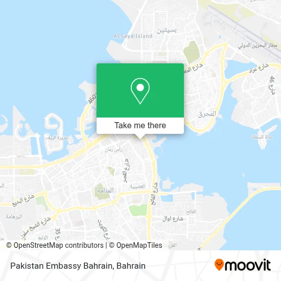 Pakistan Embassy Bahrain map