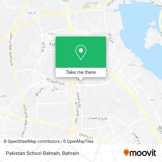 Pakistan School Bahrain map