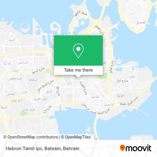 Hebron Tamil Ipc, Bahrain map