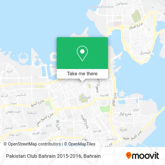 Pakistan Club Bahrain  2015-2016 map