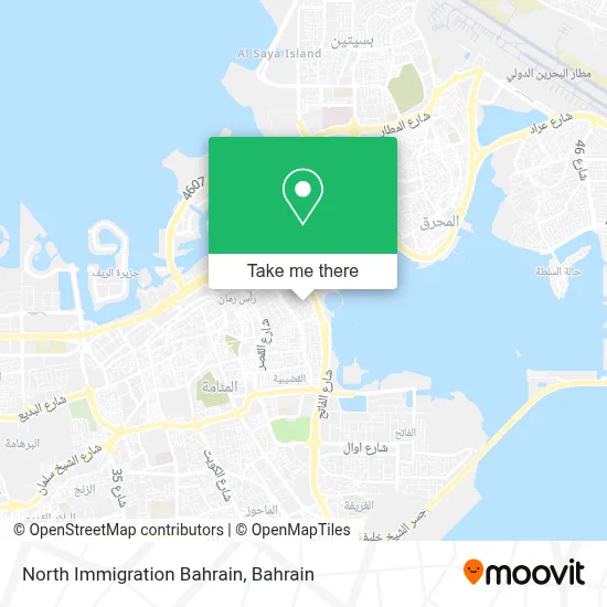 North Immigration Bahrain map