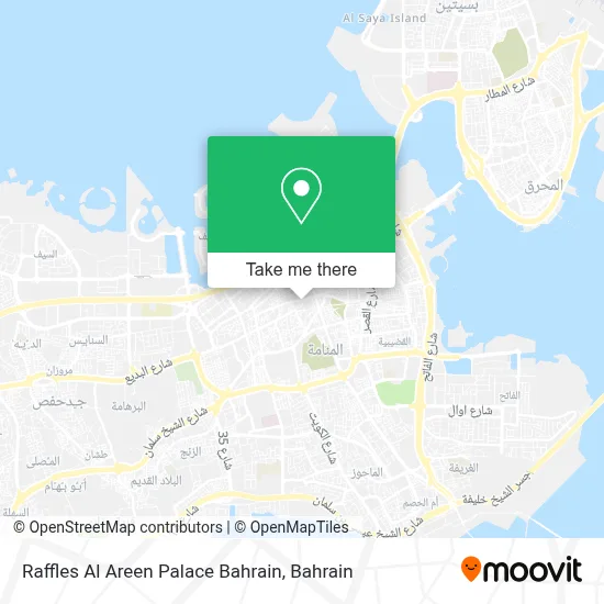 Raffles Al Areen Palace Bahrain map