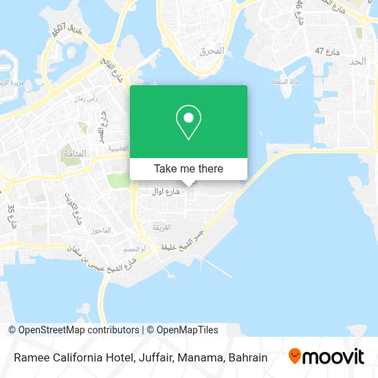 Ramee California Hotel, Juffair, Manama map