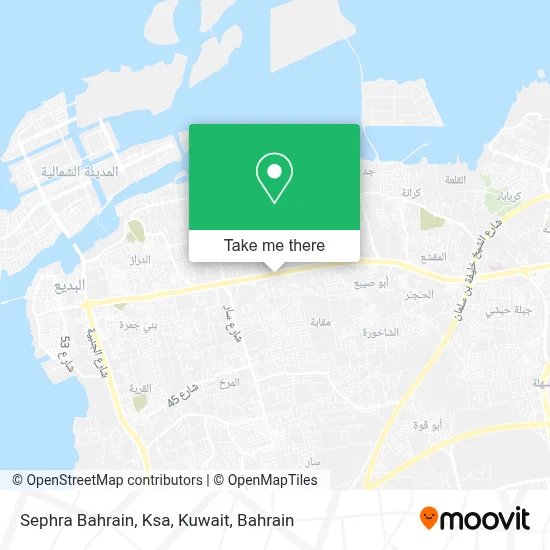 Sephra Bahrain, Ksa, Kuwait map