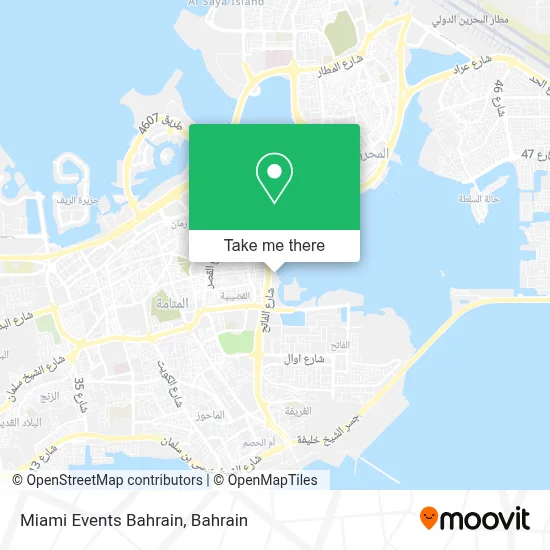 Miami Events Bahrain map