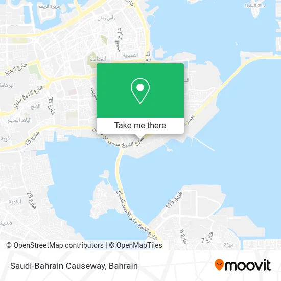 Saudi-Bahrain Causeway map
