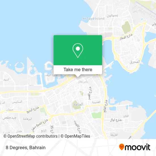 8 Degrees map