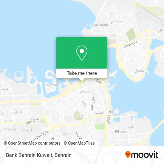 Bank Bahrain Kuwait map