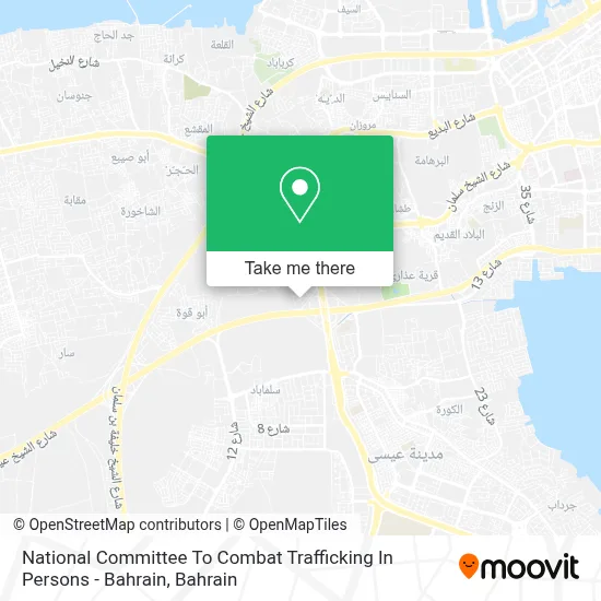 National Committee To Combat Trafficking In Persons - Bahrain map
