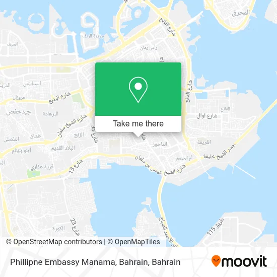 Phillipne Embassy Manama, Bahrain map