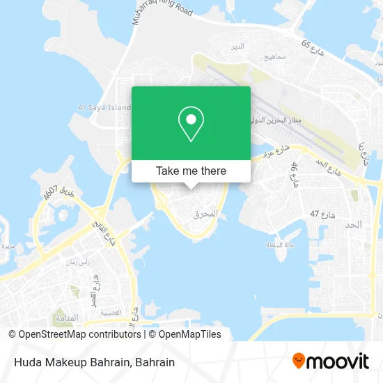 Huda Makeup Bahrain map