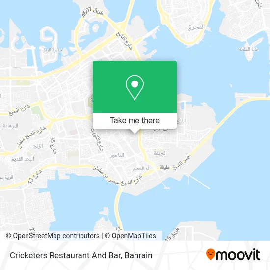 Cricketers Restaurant And Bar map