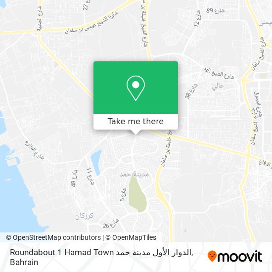 Roundabout 1 Hamad Town الدوار الأول مدينة حمد map