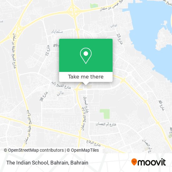 The Indian School, Bahrain map