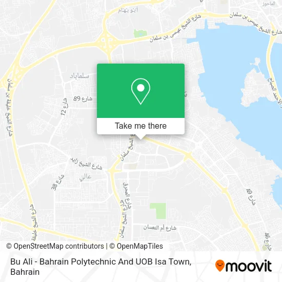 Bu Ali - Bahrain Polytechnic And UOB Isa Town map