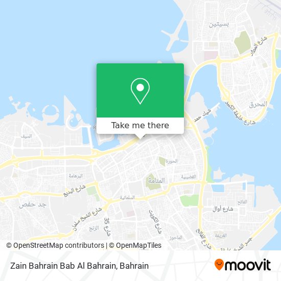 Zain Bahrain Bab Al Bahrain map
