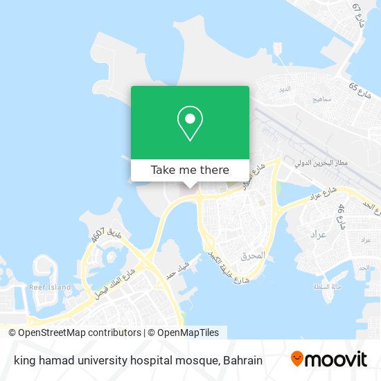 king hamad university hospital mosque map