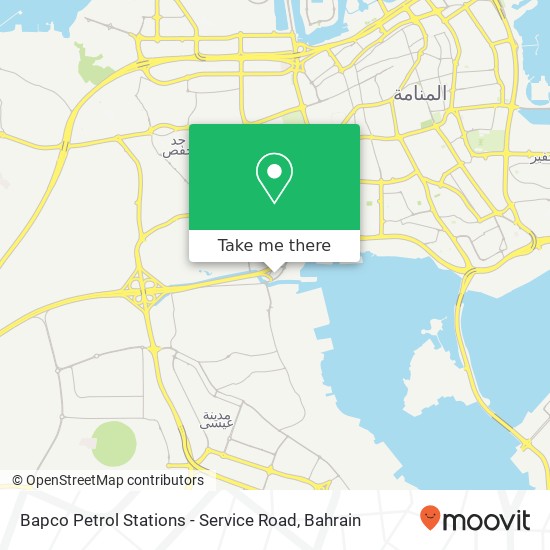 Bapco Petrol Stations - Service Road map