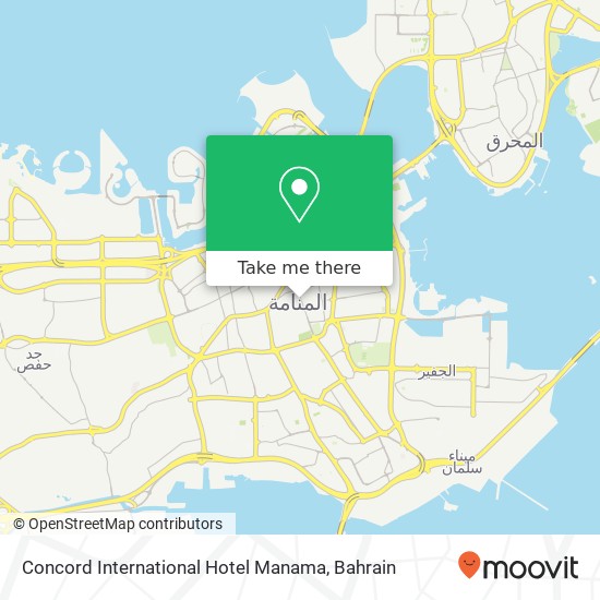 Concord International Hotel Manama map