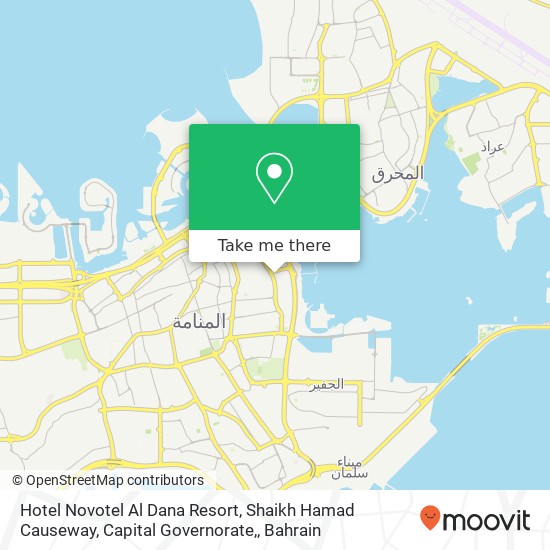 Hotel Novotel Al Dana Resort, Shaikh Hamad Causeway, Capital Governorate, map