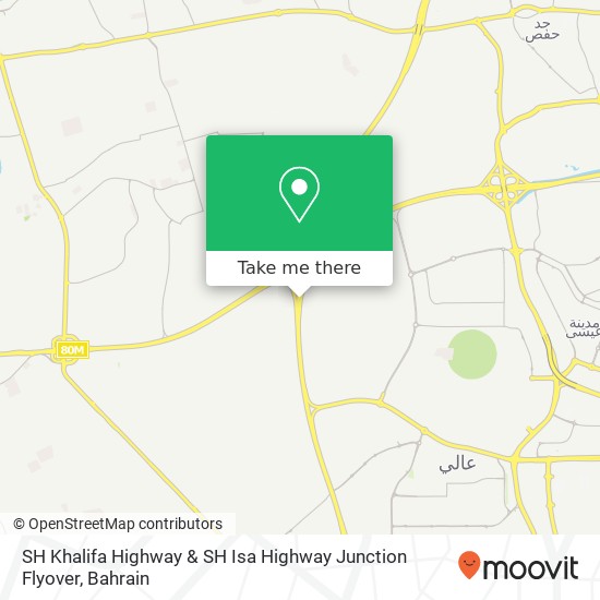 SH Khalifa Highway  &  SH Isa Highway Junction Flyover map
