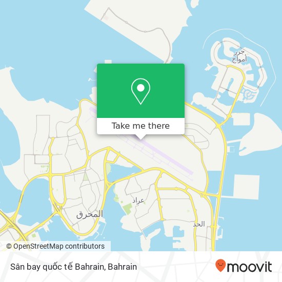 Sân bay quốc tế Bahrain map