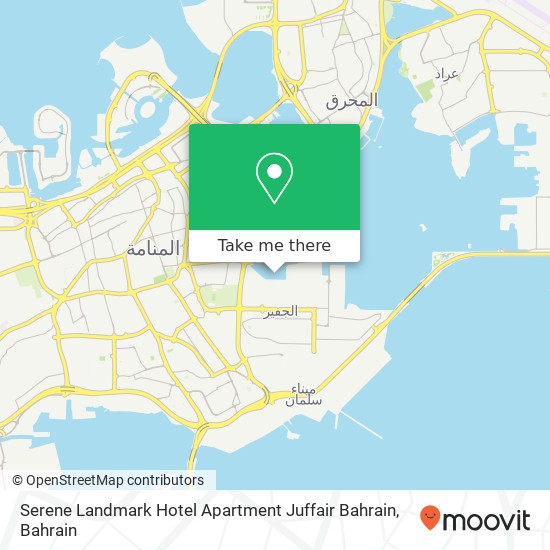 Serene Landmark Hotel Apartment Juffair Bahrain map