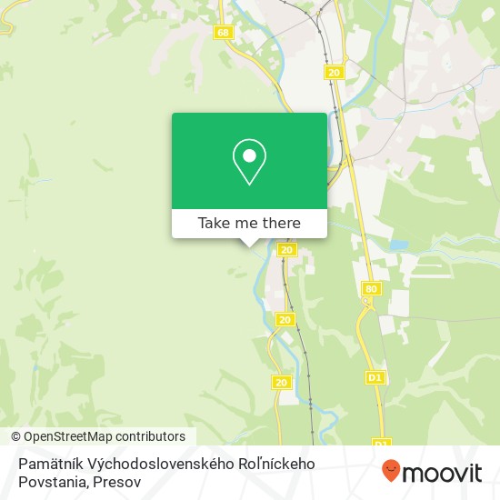 Pamätník Východoslovenského Roľníckeho Povstania map