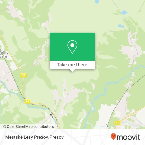 Mestské Lesy Prešov map