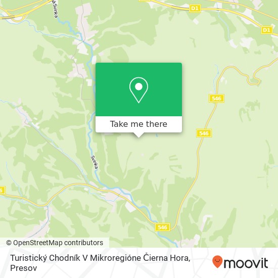 Turistický Chodník V Mikroregióne Čierna Hora map