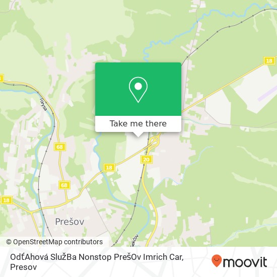 OdťAhová SlužBa Nonstop PrešOv Imrich Car map