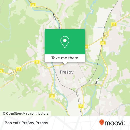 Bon cafe Prešov map