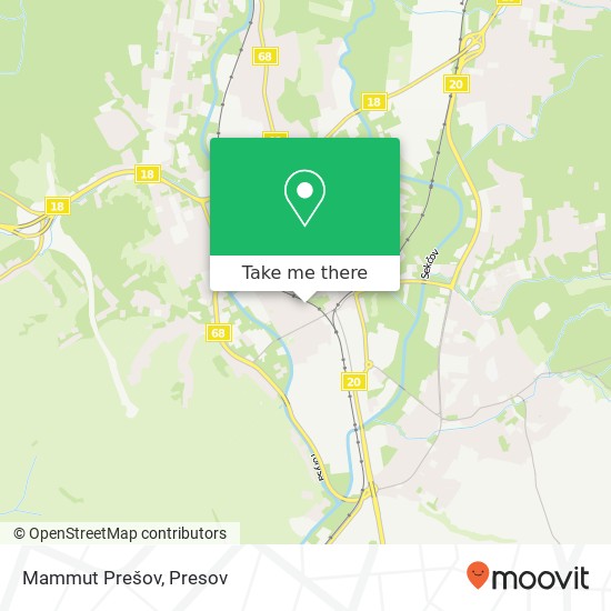 Mammut Prešov map