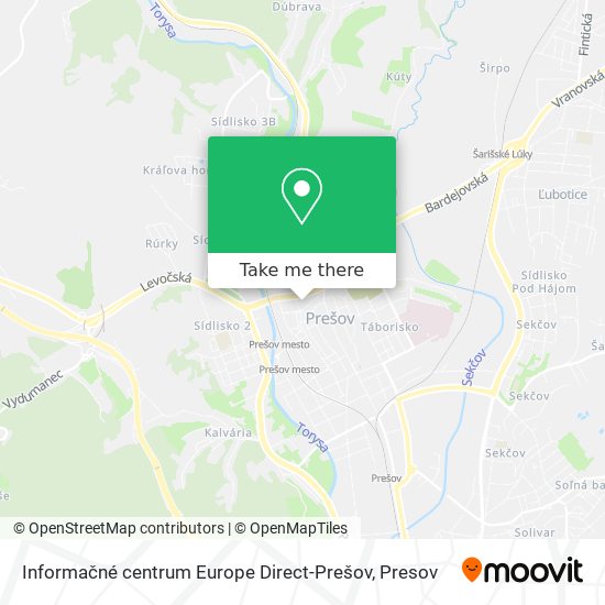 Informačné centrum Europe Direct-Prešov map