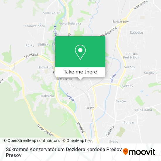 Súkromné Konzervatórium Dezidera Kardoša Prešov map