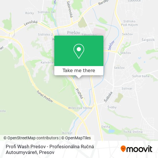 Profi Wash Prešov - Profesionálna Ručná Autoumyváreň map