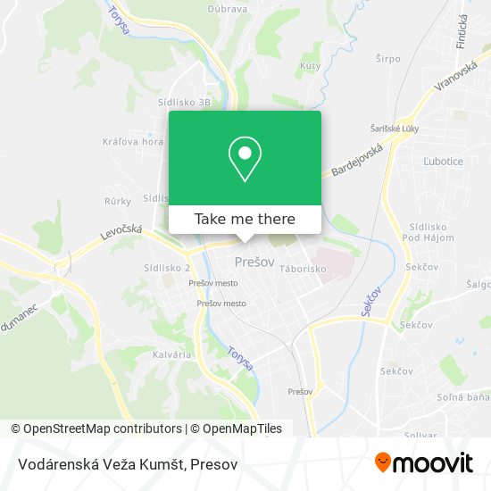 Vodárenská Veža Kumšt map