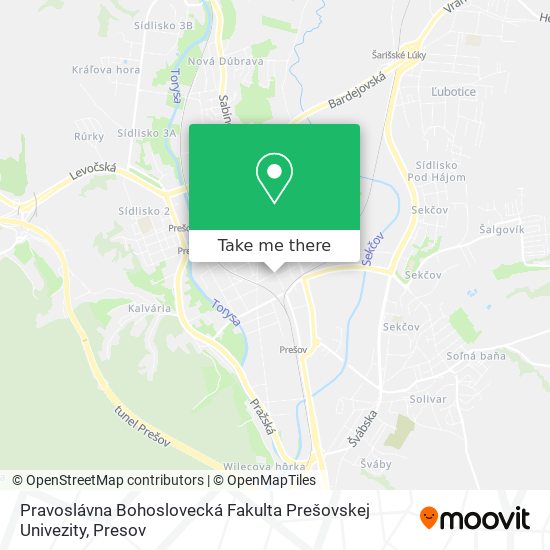 Pravoslávna Bohoslovecká Fakulta Prešovskej Univezity map