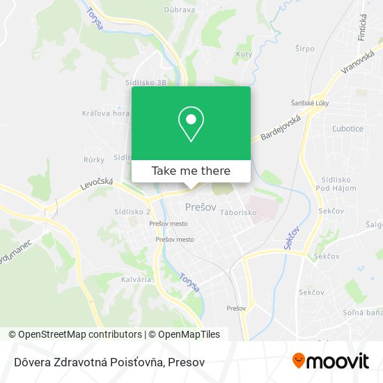 Dôvera Zdravotná Poisťovňa map