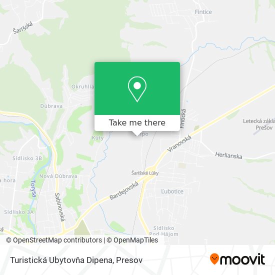 Turistická Ubytovňa Dipena map