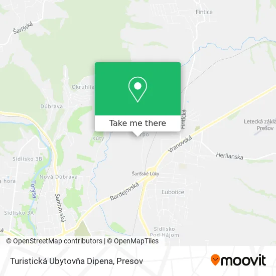 Turistická Ubytovňa Dipena map